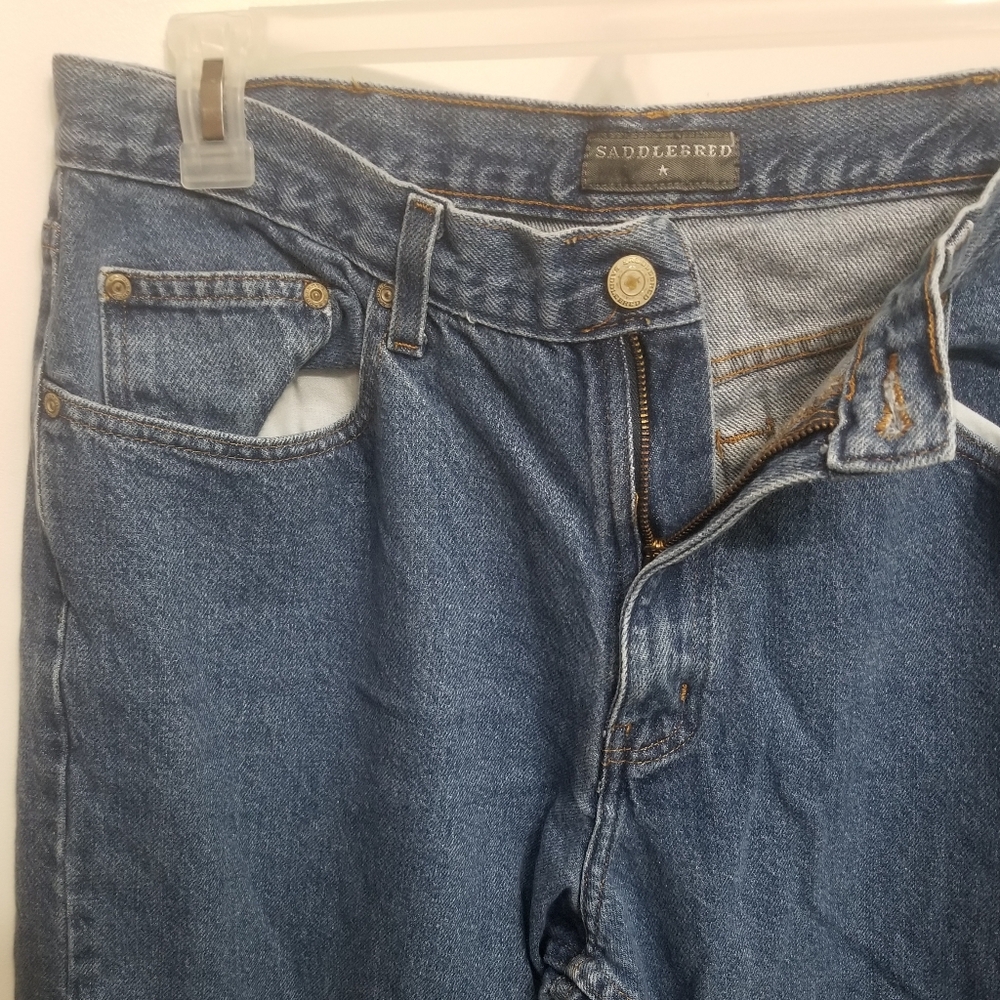 2 EUC dark blue Saddlebred 36W x 30 men's jeans - Picture 3 of 9